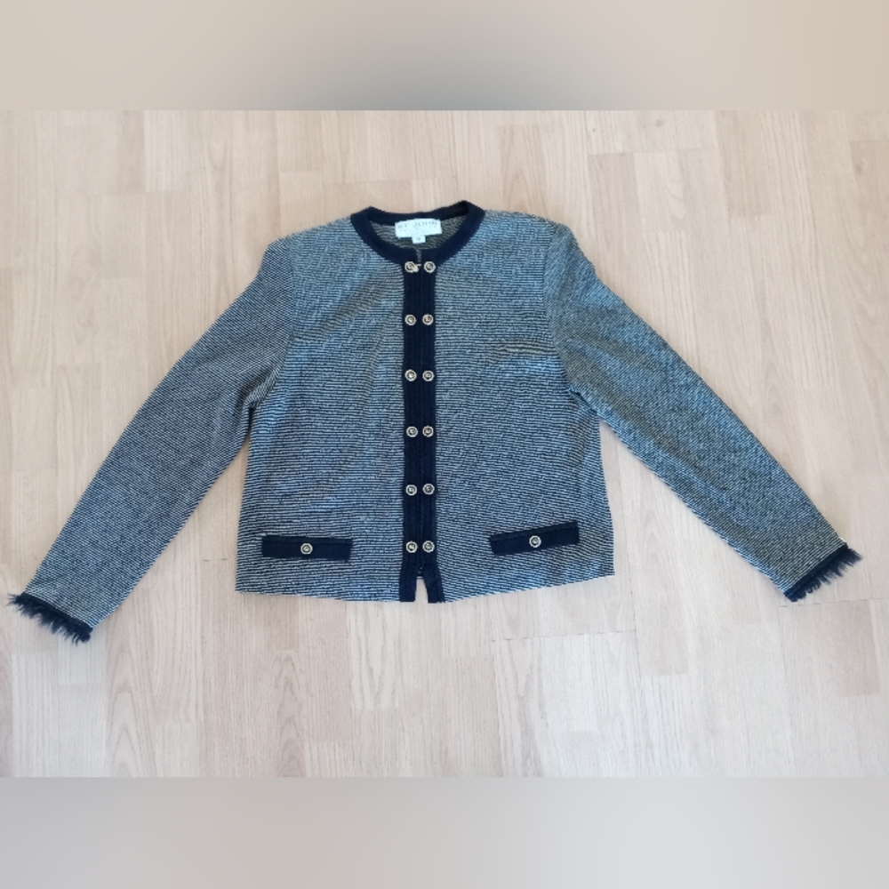 St.John Collection By Marie Gray Knit Size 12 Jacket Front Zip